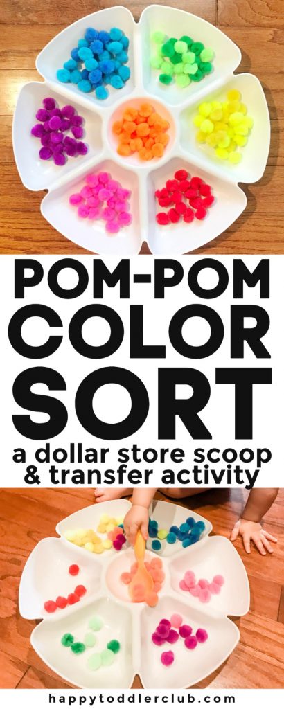 Easy no prep color sorting sensory bin activity for toddlers!