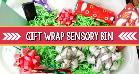 Christmas Gift Wrap Sensory Bin