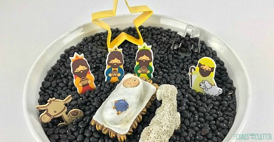O Holy Night Nativity Sensory Bin