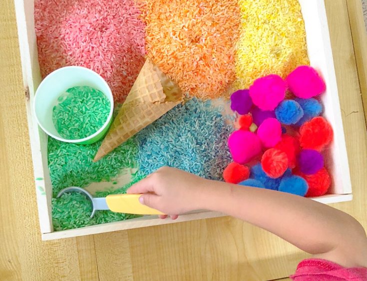 Colorful Ice Cream Sensory Bin!
