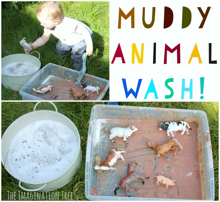 Wash the Muddy Farm Animals Sensory Play