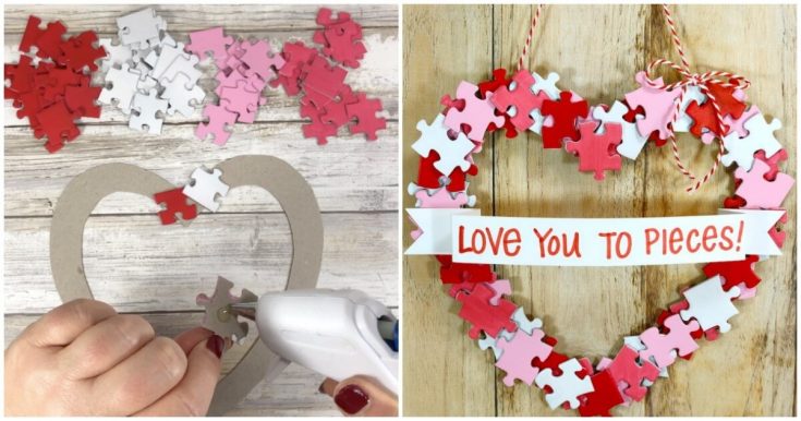 "Love You to Pieces" DIY Valentine Wreath